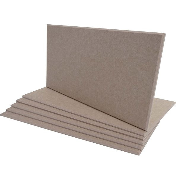Mendler 6er-Set Akustikwandpaneel HWC-L52, Wandpaneele Akustikplatten, schalldämmend 1qm Fläche 60x30cm, hellbraun, 99578