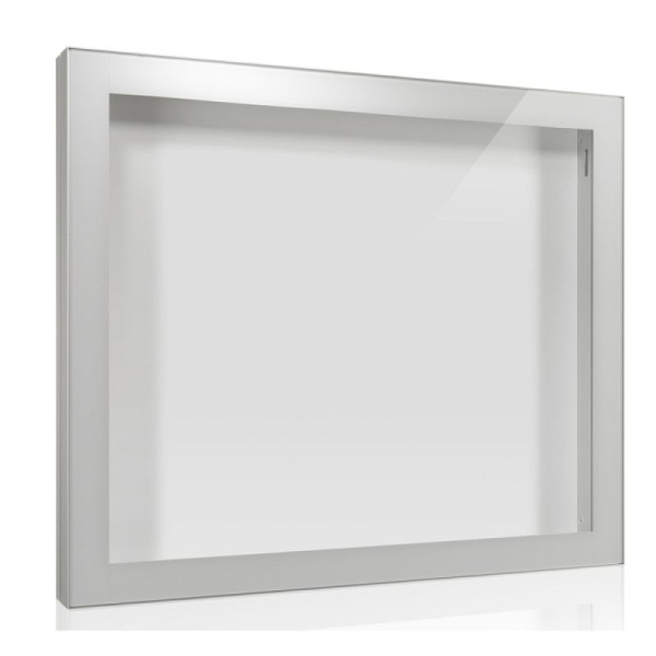 Stein HGS Schaukasten -Infomedia CL- mit Sicherheitsschloss, grün, silber eloxiert, 250mm/230mm, Passepartout in RAL 7035 lackiert, Maße (B x H): 1150 x 940 mm, 21126-01031