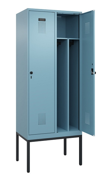 C+P Spind Evolo PLUS, Gestell, 2 Abteile, 2120x800x500mm, 0010/0010, Verschluss Drehriegel, 0490307-22F S10021