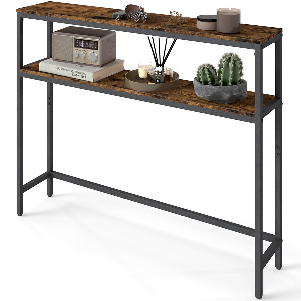 SONGMICS Konsolentisch, Vintagebraun, 100x20x80,9 cm, LNT131K01