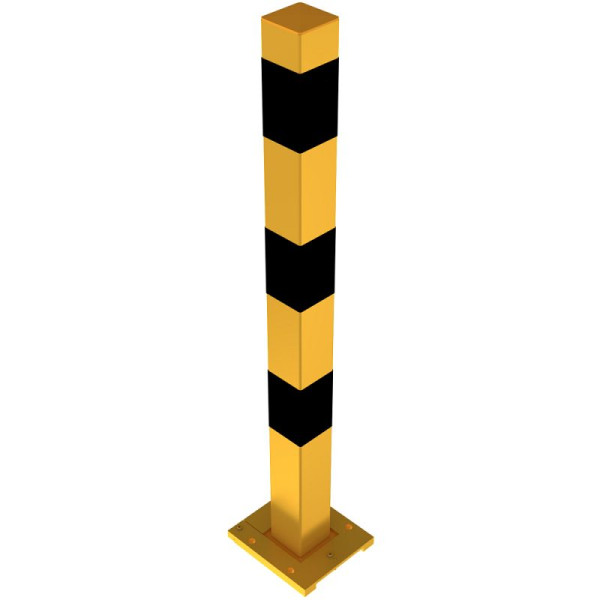 Stein HGS Absperrpfosten -Bollard- 70 x 70 mm, gelb/schwarz, ohne Ösen, 470apbg
