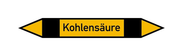 Schilder Klar Rohrleitungskennzeichen Kohlensäure, 100x15 mm Folie selbstklebend, 101573/60