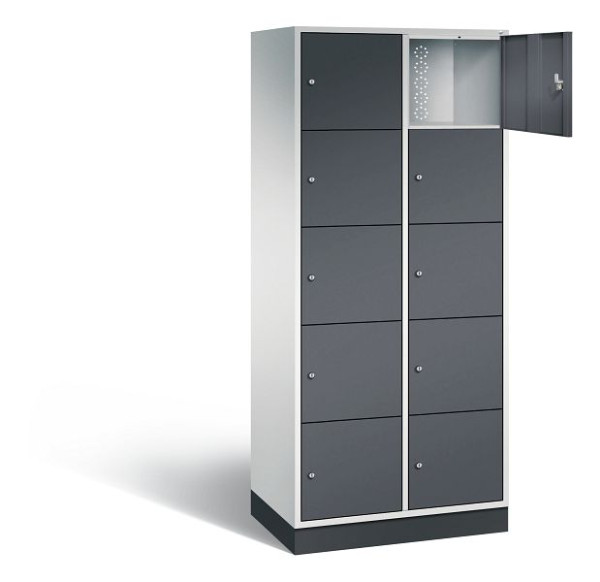 C+P XL-Schließfachschrank Intro, H1950xB820xT490mm, Farbe: Lichtgrau / Schwarzgrau, 8570-202 S10142