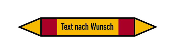 Schilder Klar Rohrleitungskennzeichen Brennbare Gase-Text nach Wunsch, 100x15 mm Folie selbstklebend, 30600/60