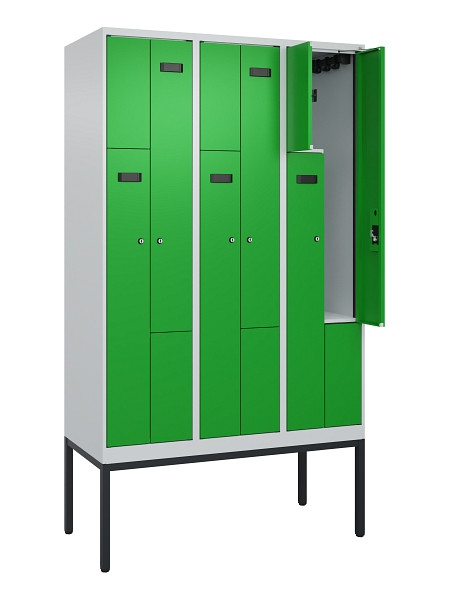 C+P Z-Spind Evolo PLUS, Gestell, 6 Fächer, 2120x1200x500mm, 7035/6037, Zylinderschloss, 0490337-326 S10035