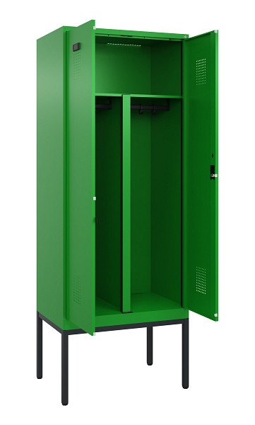 C+P PSA Doppel-Spind Evolo PLUS, Gestell, 2 Abteile, 2120x800x500mm, 6037/6037, Zylinderschloss, 0490327-22P S10053