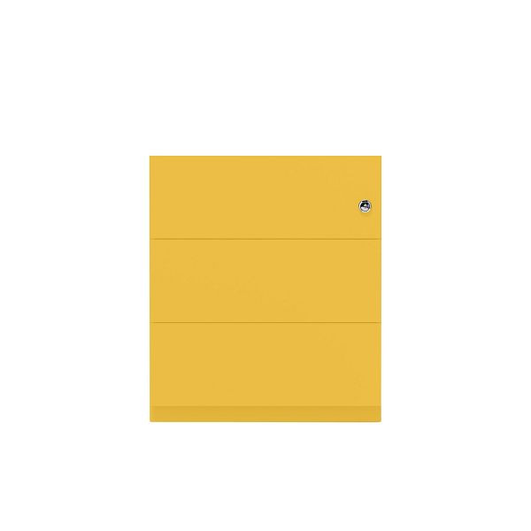 Bisley Rollcontainer Note™, 3 Schubladen, Tiefe 565 mm, Griffleiste, 642 sunflower, NWA59M7SSS642