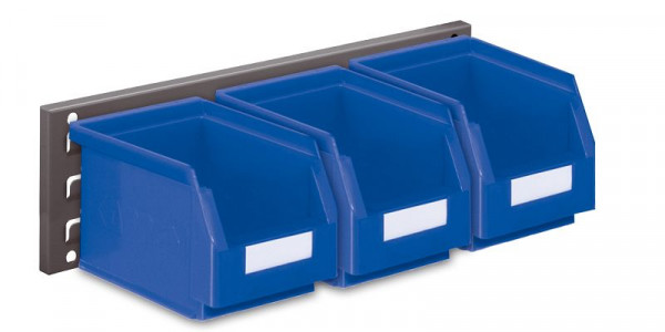 Kappes RasterPlan Wandschiene Schlitzplatte Set 7, L 460 mm x H 140 mm, RAL 7016, 3 x Lagersichtkästen Größe 6, 4202.01.5308