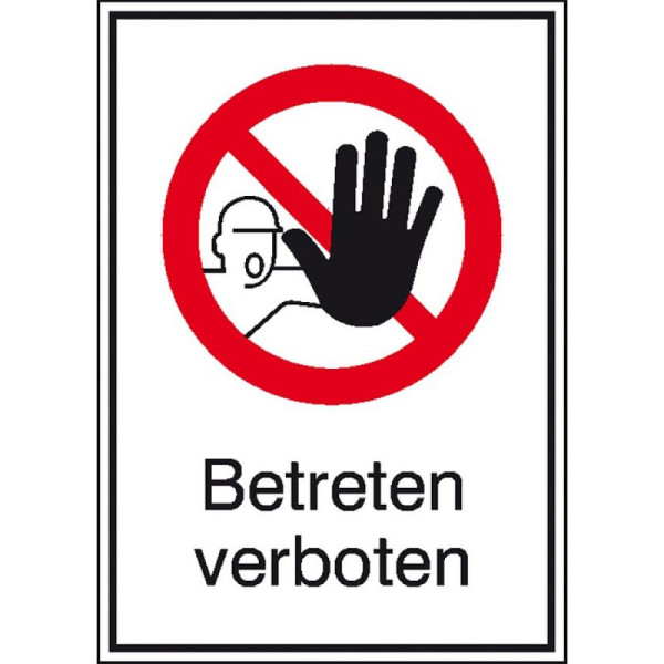 Stein HGS Kombischild, Betreten verboten, 131x185mm/Alu, geprägt, 11.1140