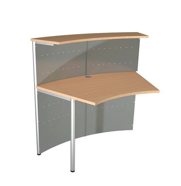 Kerkmann Kompakt-Theke Genua Anbautheke 45°, B 1180 x T 700 x H 1150 mm, alusilber/Buche, 22399114