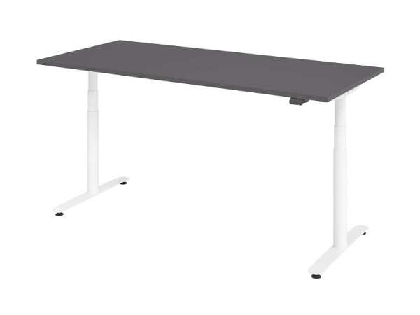 Hammerbacher Sitz-Steh-Schreibtisch elektrisch 180x80cm Graphit/Weiß, VXDLR19/G/W