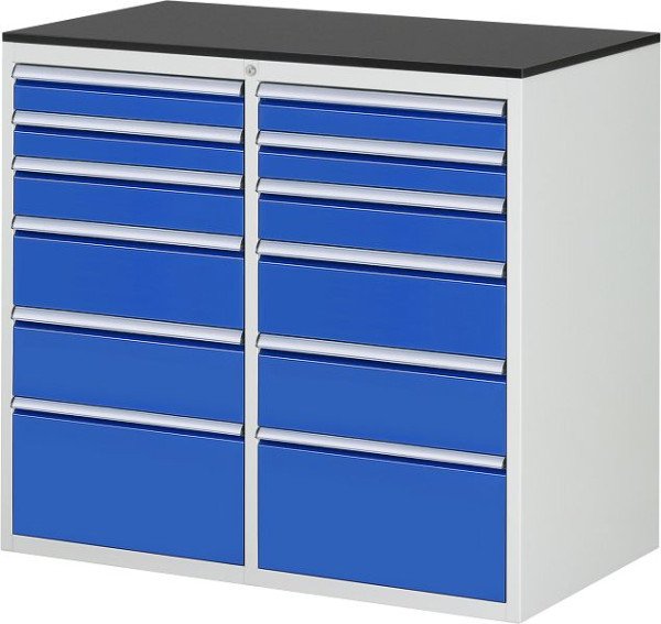 RAU Schubladenschrank 7000, B1145xT650xH1030mm, li: 2x90, H120, 2x180, H270mm, re: 2x90, H120, 2x180, H270mm, melaminharzbeschichtet, 03-LL7.7.7A-M.11