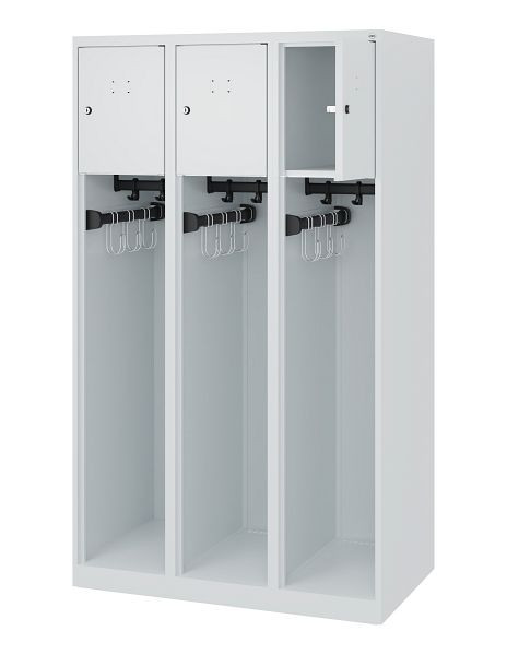 C+P Feuerwehrspind Evolo, Modell YOUNGSTER, 3 Abteile, H1530xB900xT500 mm, Lichtgrau, 0490015-30 S10000