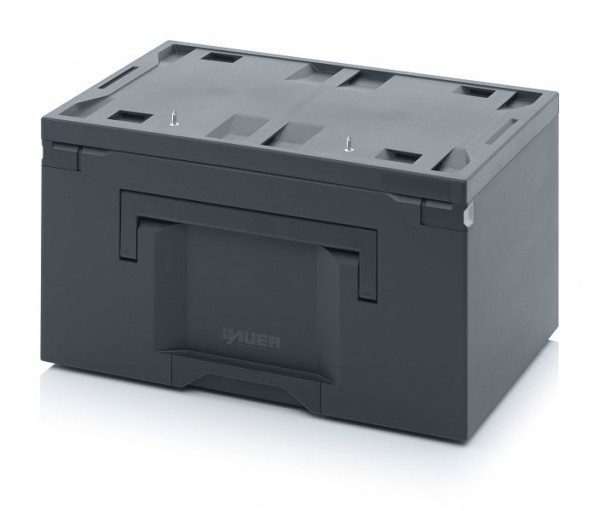 Auer Toolboxen Pro, 60 x 40 x 34 cm, Box dunkelgrau, Deckel dunkelgrau, TB S 6433 F1