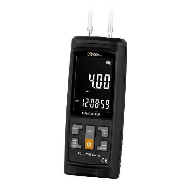 PCE Instruments Manometer bis ±4 kPa, 13 wählbare Einheiten, Datenaufzeichnung und USB-C Schnittstelle, PC-Software, Export in xls-Datei, PCE-PME 4