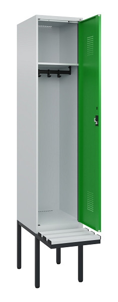 C+P Spind Evolo PLUS, 1 Abteile, 2120x400x815mm, 7035/6037, Haken 4, Zylinderschloss, Material Sitzfläche Kunststoff, 0490407-12 S10092