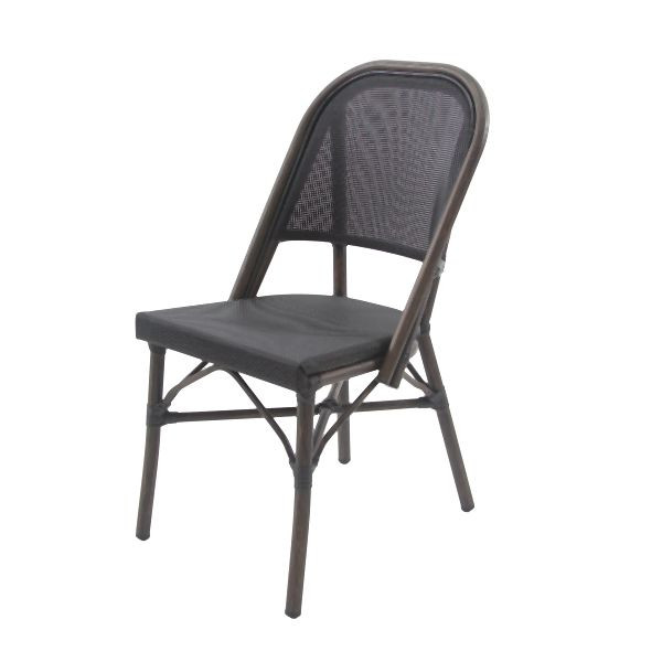 Feros Paris Bistrostuhl Textil, Wenge-Schwarz Mesh, 52311