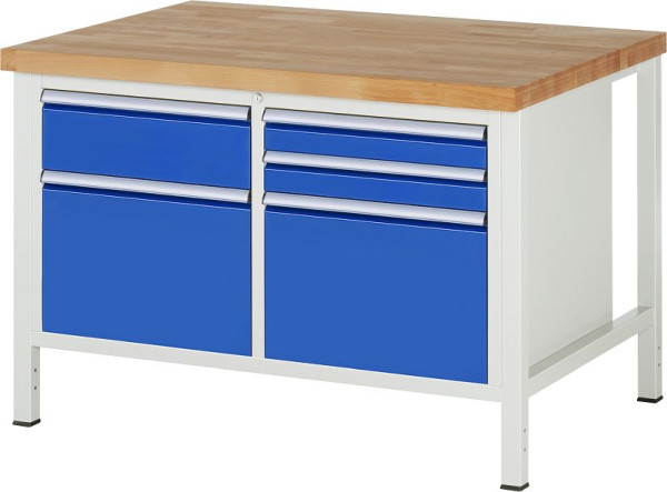 RAU Werkbank Serie 8000 - Modell 8472, B1250 x T900 x H840 mm, 13-8472A2-129B4S.11