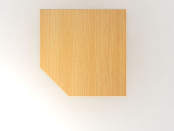 Hammerbacher Verkettungsplatte Trapezform /Stützfuß Buche, Quadratform mit abgeschrägter Ecke, VJT12/6/S