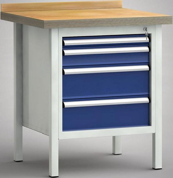KLW Standard-Werkbank - 750 x 700 x 900 mm L x B x H (ERGO-Version), 50EA/100EA/175EA/175EA, WS052E-0750M40-E7020