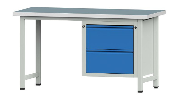 ANKE Werkbänke Kombiwerkbank, Modell 711 E, 1500 x 700 x 840 mm, RAL 7035/5012, UBP 40 mm, 510.544