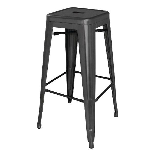 Bolero Bistro hohe Bistrobarhocker aus Stahl in schwarz (4 Stück), DL881