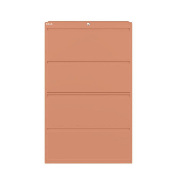 Bisley Essentials Schubladenschrank, Höhe 1300-1324 mm, 658 coral, YESF0813658