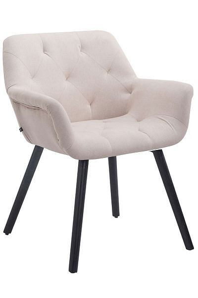 CLP Besucherstuhl Cassidy Stoff Schwarz, beige, 301351