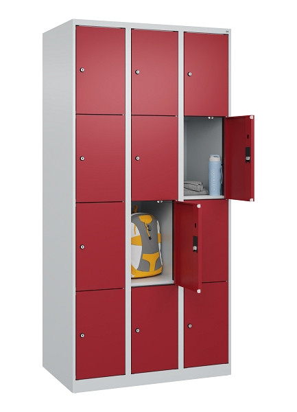 C+P Schließfachschrank Evolo PLUS, 12 Fächer, 1850x900x500mm, 7035/3003, 049000-304 S10004