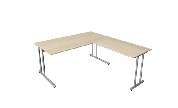 Kerkmann Winkelarbeitsplatz start-up, aus Schreibtisch B 1600 x T 800 x H 750 mm und Anbautisch 1000 x 600 x 750 mm, Ahorn, 11436550