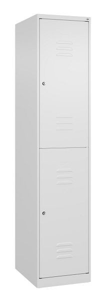 C+P Doppelstöckiger Spind Classic PLUS, 1850x400x500mm, 9016/9016, Zylinderschlösser, 080300-12 S10022