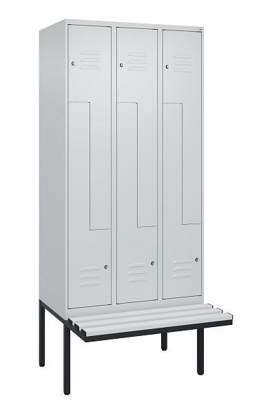 C+P Z-Spind Classic PLUS, Bank, 6 Abteile, 2120x900x815mm, 7035/7035, Zylinderschlösser, 0800437-306 S10054