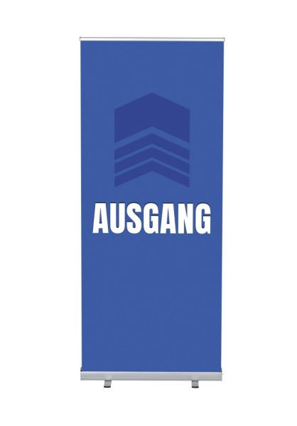 Showdown Displays Roll-Banner Budget 85 Komplettset Ausgang Blau Deutsch, RBB085LSFI380