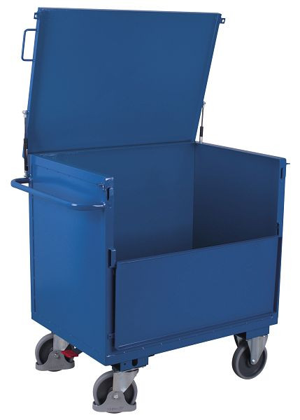 VARIOfit Blechkastenwagen fest verschweißt, mit Deckel, Ladefläche: 990 x 690 mm, RAL 5010 enzianblau, sw-700.415
