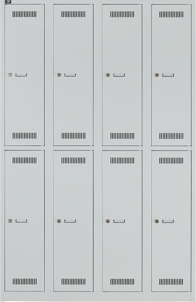 Bisley LIGHT Garderoben- Allzweckschrank LIGHT Garderobenschrank LIGHT, 4 Abteile 300 à 2 Fächer, Farbe lichtgrau, GL12Q2245