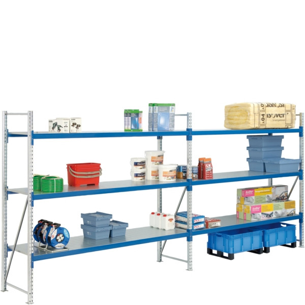 BITO Weitspannregal Set /F3 2000x600x1350 Anbaufeld 3 Ebenen Stahlsegment RAL5010 U, C0350-0052