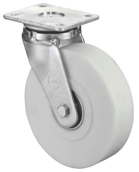 BS Rollen Schwerlastrolle, Rad-Breite 55 mm, Rad-Ø 200 mm, Tragfähigkeit 1500 kg, Lauffläche/Radkörper Polyamid gegossen, Kugellager, RR100.B16.200