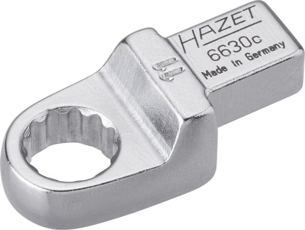Hazet Einsteck-Ringschlüssel, Einsteck-Vierkant 9 x 12 mm, Außen-Doppel-Sechskant-Tractionsprofil, 11 mm, 6630C-11