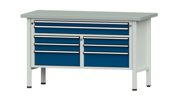 ANKE Werkbänke Kastenwerkbank, Modell 259 V, 1500 x 700 x 890 mm, RAL 7035/5010, ZBP 40 mm, 304.157