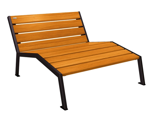 Procity Liegestuhl Silaos 1200 mm, Ohne Armlehne, Holz & Stahl, helle Eiche/RAL 9005, 209641.9005.CHEC