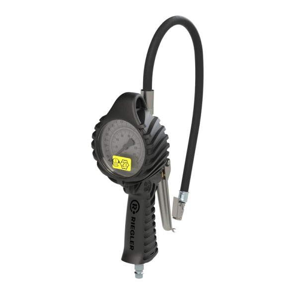 Riegler Standard-Handreifenfüllmesser mit Momentstecker, Schlauch drehbar, Mano Ø 80 mm, geeicht, 0-12 bar/170 psi, Stecknippel NW 7,2, 136799