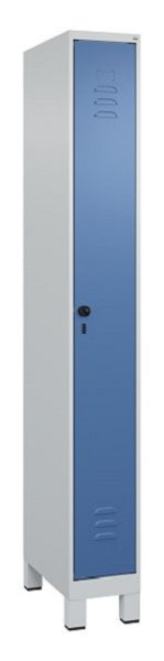 C+P Umkleidespind Classic PLUS, Füße, 1950x250x500mm, 7035/5023, Drehriegel, 080010-19 S10005