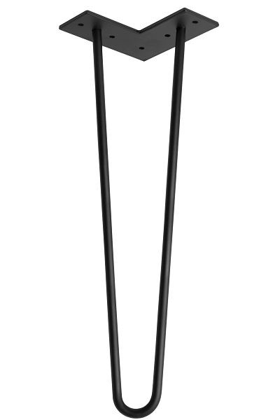 Element System STAHLRORHFUSS HAIR PIN, LOSE, Ø10, 700 mm, SCHWARZ MATT, VE: 4 STÜCK, 11134-00020