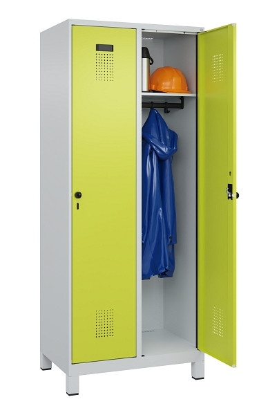 C+P Spind Evolo PLUS, mit Füßen, 2 Abteile, 1950x800x500mm, 7035/0024, Verschluss Drehriegel, Ablageböden 2, 049010-22 S10015