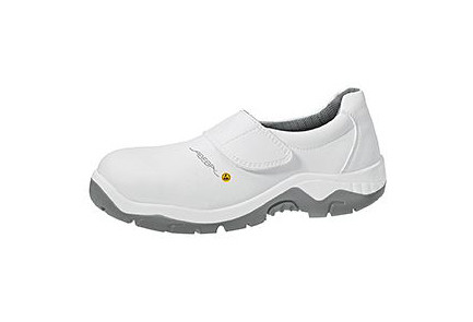 ABEBA ESD-Sicherheitsschuhe anatom Slipper weiß ESD, S2, Ristbereich verstellbar, mit Gummizug, Mikrofaser, 32130-48