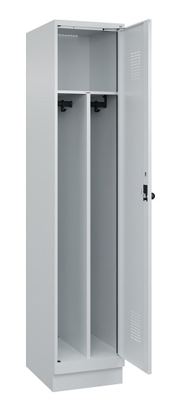 C+P Spind Evolo PLUS, mit Sockel, 1 Abteil, 1950x400x500mm, 7035/7035, Verschluss Drehriegel, 049020-12F S10013