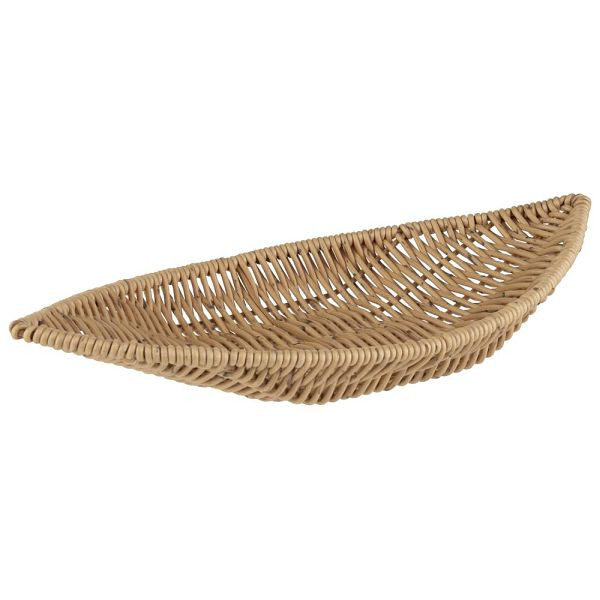 APS Korb Schiffchenform "COVE", Körbchen aus Polypropylen, Behältnis aus Flechtwerk mit Edelstahldraht, Maße 30 x 15 cm, Höhe 5 cm, Beige, 40344