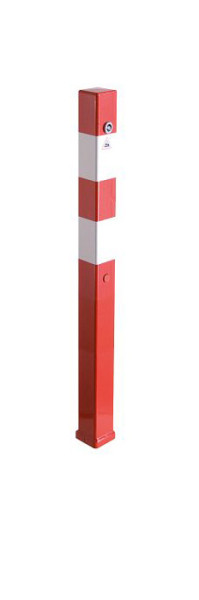 Schake Absperrpfosten Stahlrohr 70 x 70 mm herausnehmbar, mit 8 mm Dreikantverschluss, feuerverzinkt und weiß beschichtet, 470NB