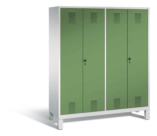 C+P Spind Evolo, 4 Abteile, H1850xB1590xT500 mm, Grau/Resedagrün, 48012-42 S10031