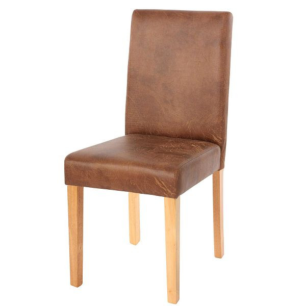 Mendler Esszimmerstuhl Littau, Küchenstuhl Stuhl, Stoff/Textil, Wildlederimitat, helle Beine, 74398